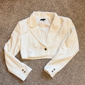 White Cropped Blazer